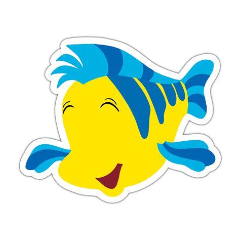 Flounder Sticker The Little Mermaid Sticker Minimalist Etsy