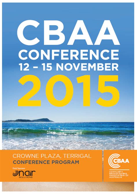 2015 Conference At A Glance Community Broadcasting Association Of