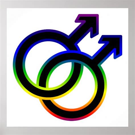 Rainbow Male Homosexual Symbol Poster