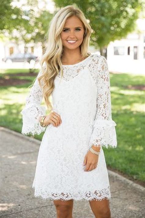 50 Beautiful White Lace Dress Outfits Ideas For Winter White Lace