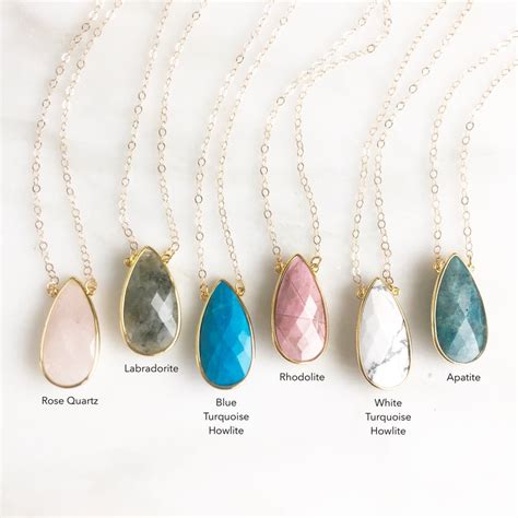 New Stone Teardrop Necklaces For Brides Bridesmaids Moms