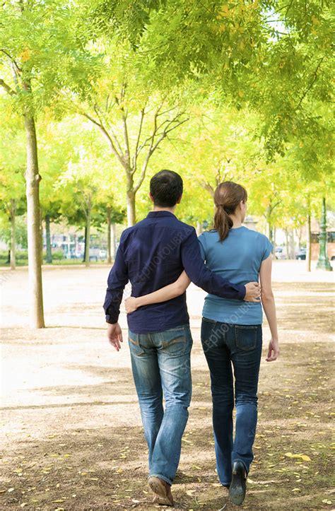 romantic couple walk thru paris park stock image f003 4487 science photo library