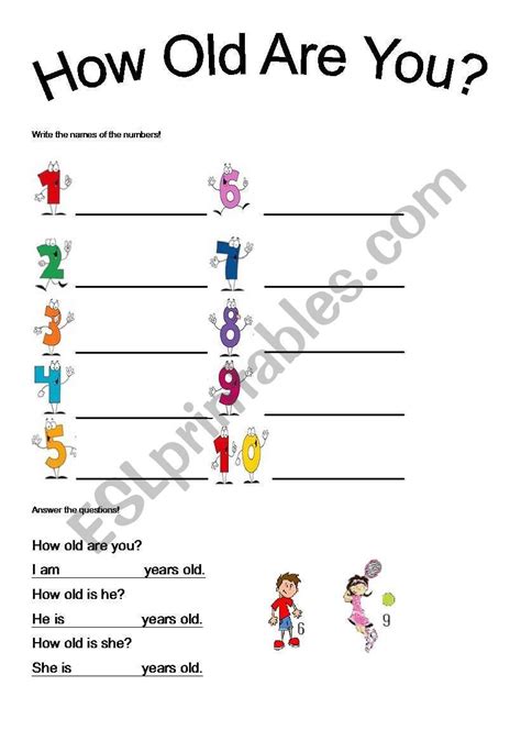 How Old Are You Esl Worksheet By Brokercc English Lessons For Kids