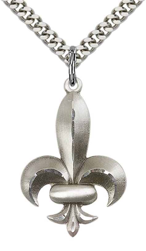 Sterling Silver Fleur De Lis Pendant With Chain Ewtn Religious Catalogue