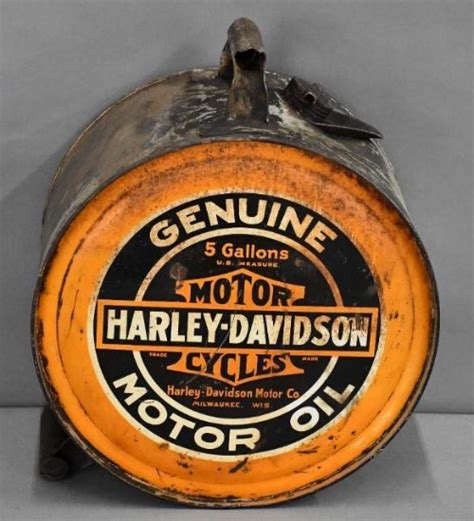 Genuine Harley Davidson Motor Oil Metal Five Gallon Rocker Can Art