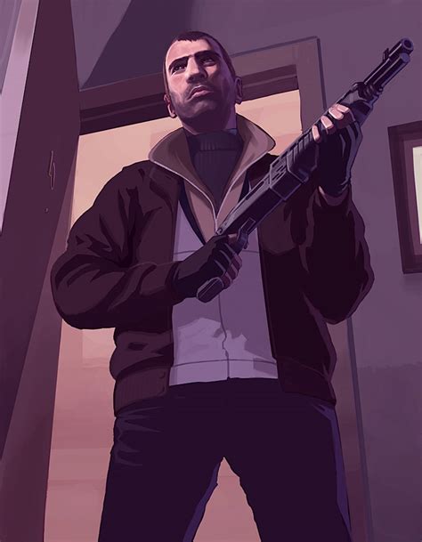 Niko Bellic And Shotgun Art Grand Theft Auto Iv Gta4 Art Gallery