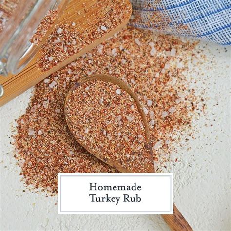 Homemade Turkey Rub With Wooden Spoons And Spices