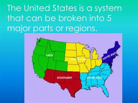 Ppt The Five Regions Of The Usa Naming The States And Capitals By