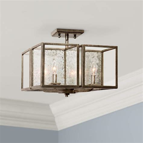 The shine also reflects light, creating a warm ambience. Camilla 16" Wide Rustic Silver Leaf 4-Light Ceiling Light ...