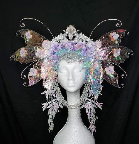 Crystal Faerie Wing Headdress Fairy Headpiece Fairy Costume Metal
