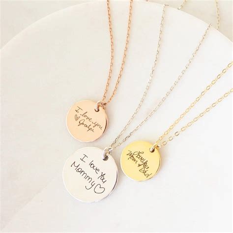 Handwriting Necklace Custom Handwriting Jewelry Signature | Etsy
