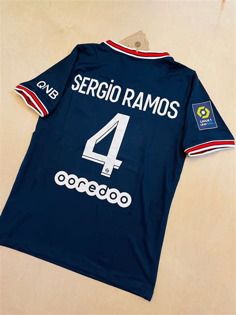 Sergio Ramos 4 Psg Home Soccer Jersey 2122 Etsy