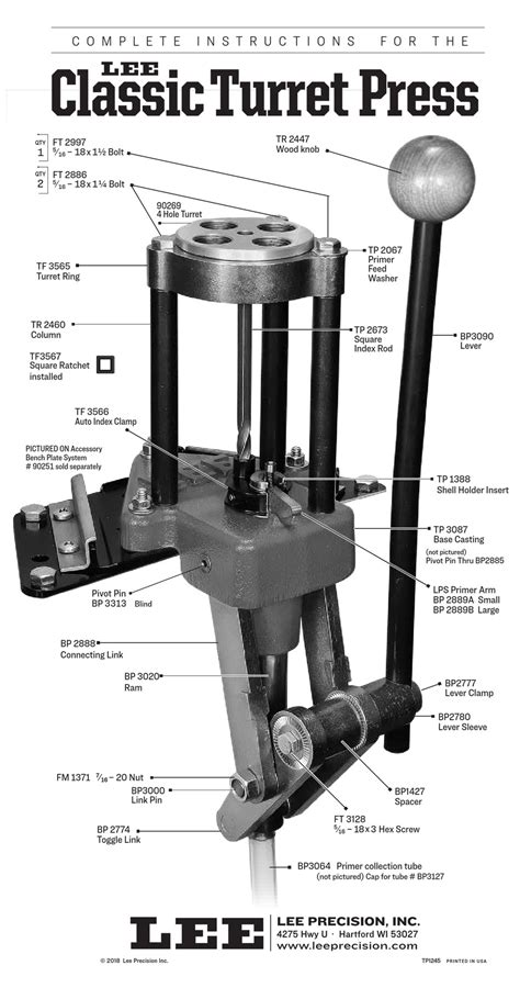 Lee Precision Classic Turret Press Complete Instructions Pdf Download