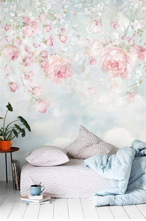 Watercolor Flowers Floral Wall Murals Wall Stickers Spring Etsy