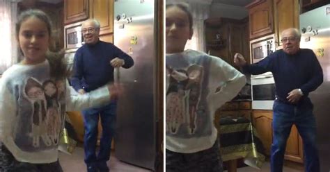 hilarious grandfather steals spotlight by secretly dancing behind girl