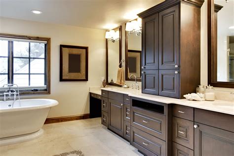 The color scheme is white and pale gray, with lots of natural light. Fine Custom Bathroom Vanities & Custom Bathroom Cabinets ...