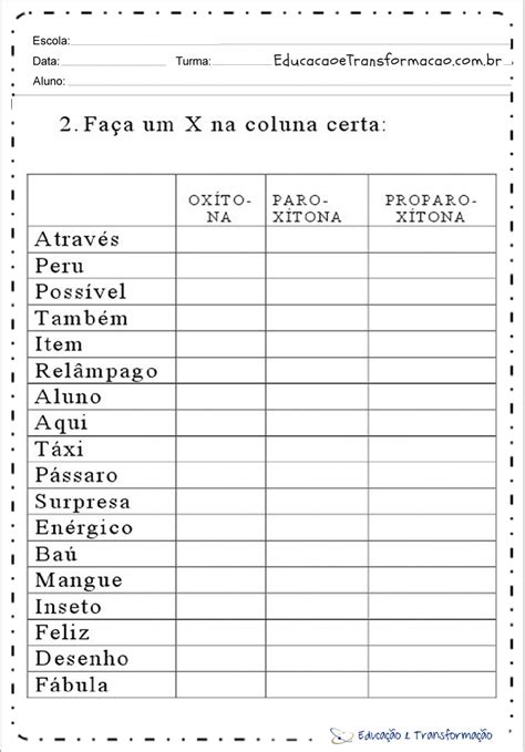 Separe As Palavras Abaixo E Classifique-as