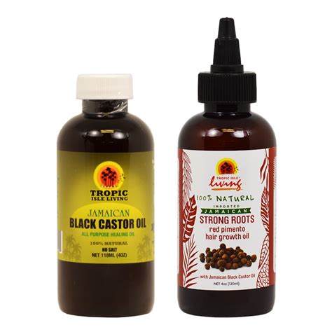 Tropic Isle Jamaican Black Castor Oil 4oz Strong Roots Red Pimento