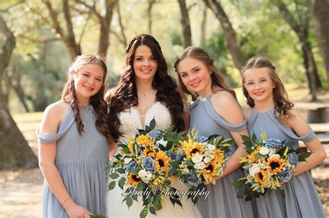 Dusty Blue And Sunflowers In Custom Wedding Flowers Reveal And Review
