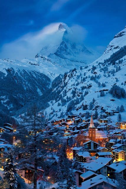 Village Of Zermatt And The Matterhorn In Switzerland Beautiful Places
