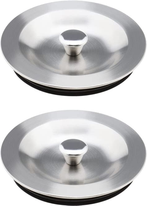 2pcs Kitchen Sink Drain Stopper 90mm 304 Stainless Steel Sealing Lid