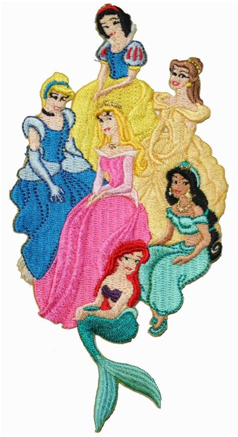Disney Princess Group Of 6 Patch Fairy Tale Movie Embroidered Etsy