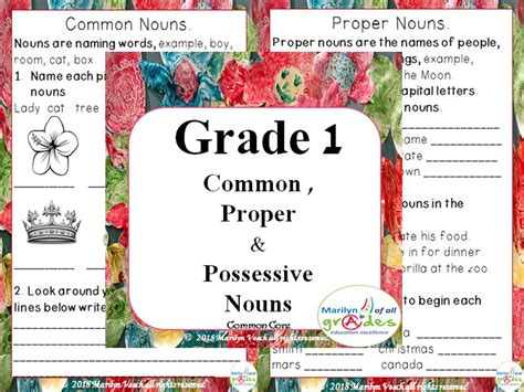 Practice possessive adjectives by playing this interactive esl pirate volley game. Grade 1 - Common, Proper & Possessive Nouns - Activities & Worksheets | Teaching Resources