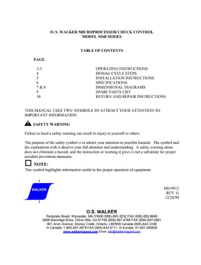 New electromagnetic radiation detector emf meter tester. MSB Microprocessor Control Manual (obsolete) - Walker ...