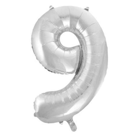 Number 9 Balloon Silver 86cm Kids Themed Party Supplies Character