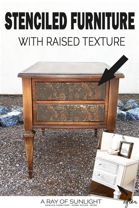 Stenciled End Tables With Raised Texture Furniture Painting