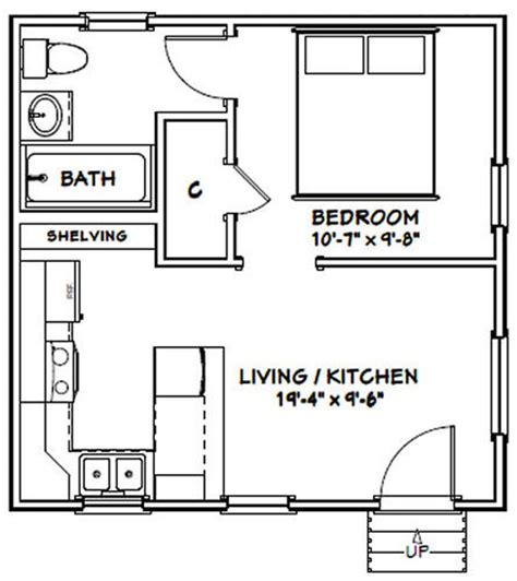 All sales on house plans and customization/modifications are final. 20x20 Tiny House -- 1-Bedroom 1-Bath -- 400 sq ft -- PDF ...