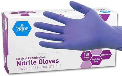 The thickness and durability of the nitrile material keep the glove in shape throughout the entire full operation. MED PRIDE Powder-Free Nitrile Disposable Exam Gloves