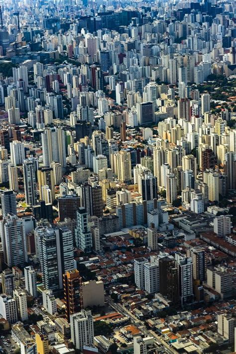 Aerial View Of The City Of Sao Paulo Brazil Itaim Bibi Neighborhood