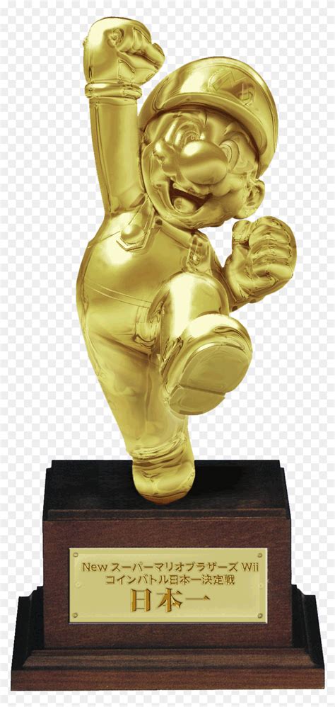 Mario Gold Statue Nintendo World Championships Trophy Hd Png