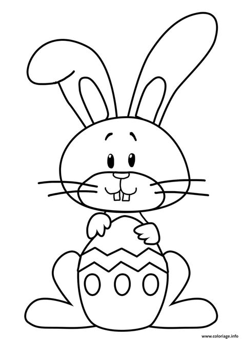 Coloriage lapin de paques facile  JeColorie.com