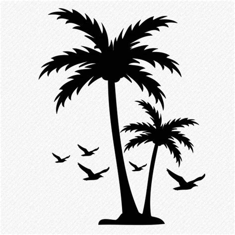 Palm Silhouette Cut Files Palm Tree Svg And Png Files Clipart Palms