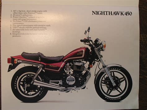 1982 Honda Cb450sc Nighthawk 450 Nos Oem Dealers Sales Brochure Cb Sc