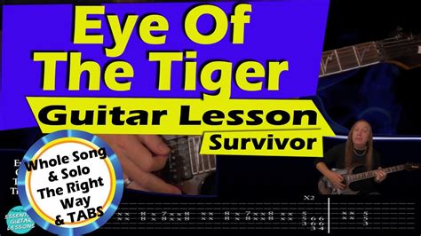 Eye Of The Tiger Guitar Tutorial Youtube