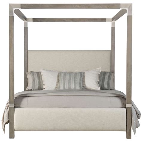 Performance fabric on the headboard for added durability, cleanability and color fastness. Bernhardt Palma California King Upholstered Canopy Bed ...