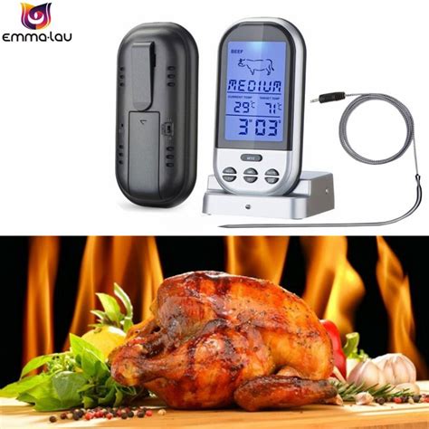 0 250c Digital Meat Thermometer Wireless Bbq Food Cooking Barbecue