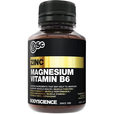 Buy BSc Zinc Magnesium Vitamin B6 60 Tablets Online at ePharmacy®