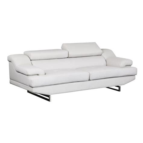 Global Furniture Usa Natalie Leather Sofa In Gray 887179011903 Ebay