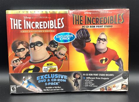 New Disney Pixar The Incredibles 2 Disc Collectors Edition Dvd And Pc Cd
