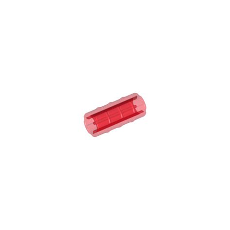 Lego Transparent Red Axle Connector Ridged With X Hole 6538
