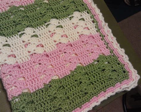 Crochet Baby Blanket Heirloom Lace Afghan Blue and White with