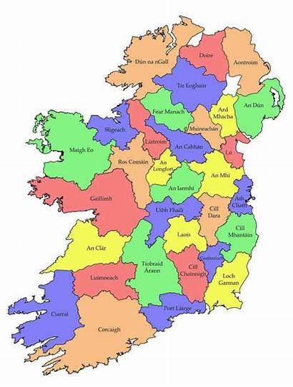 Counties Ireland Map Blank Irish County Northern