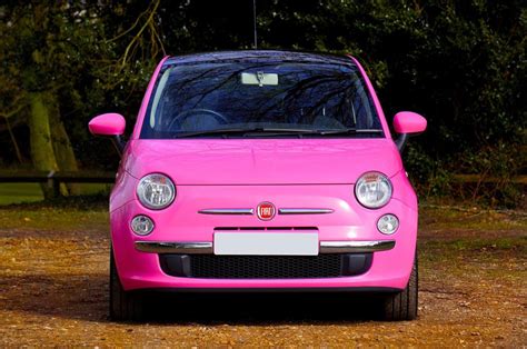 Photo Of Pink Fiat 500 Car Goldposter Free Stock Photos