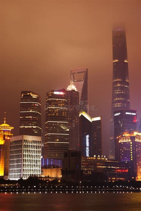Shanghai Lujiazui At Night Editorial Image Image Of Famous 72988730