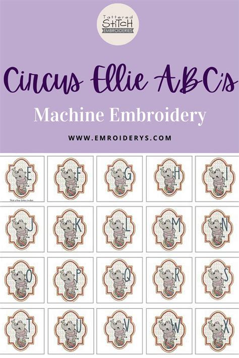 circus ellie abc s bundle fits a 5x7 hoop machine embroidery designs at