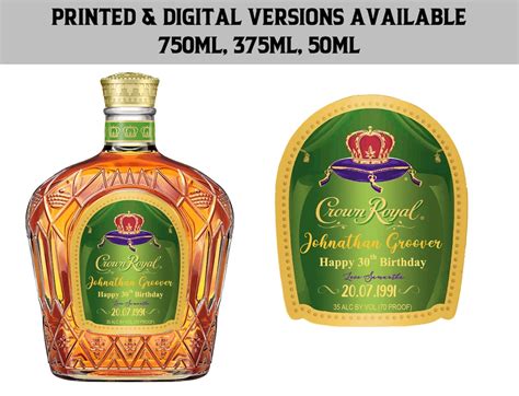 Crown Royal Green Apple Custom Bottle Label Crown Royal Label